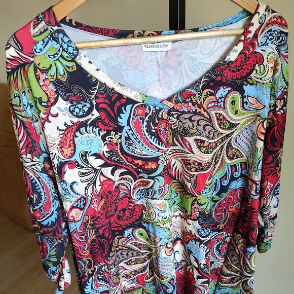 Paisley Short Sleeve Shirt - Size 2X - Picture 1 of 3
